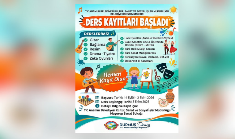 Anamur'da kültür ve sanat kurslarına kayıt süreci başlıyor