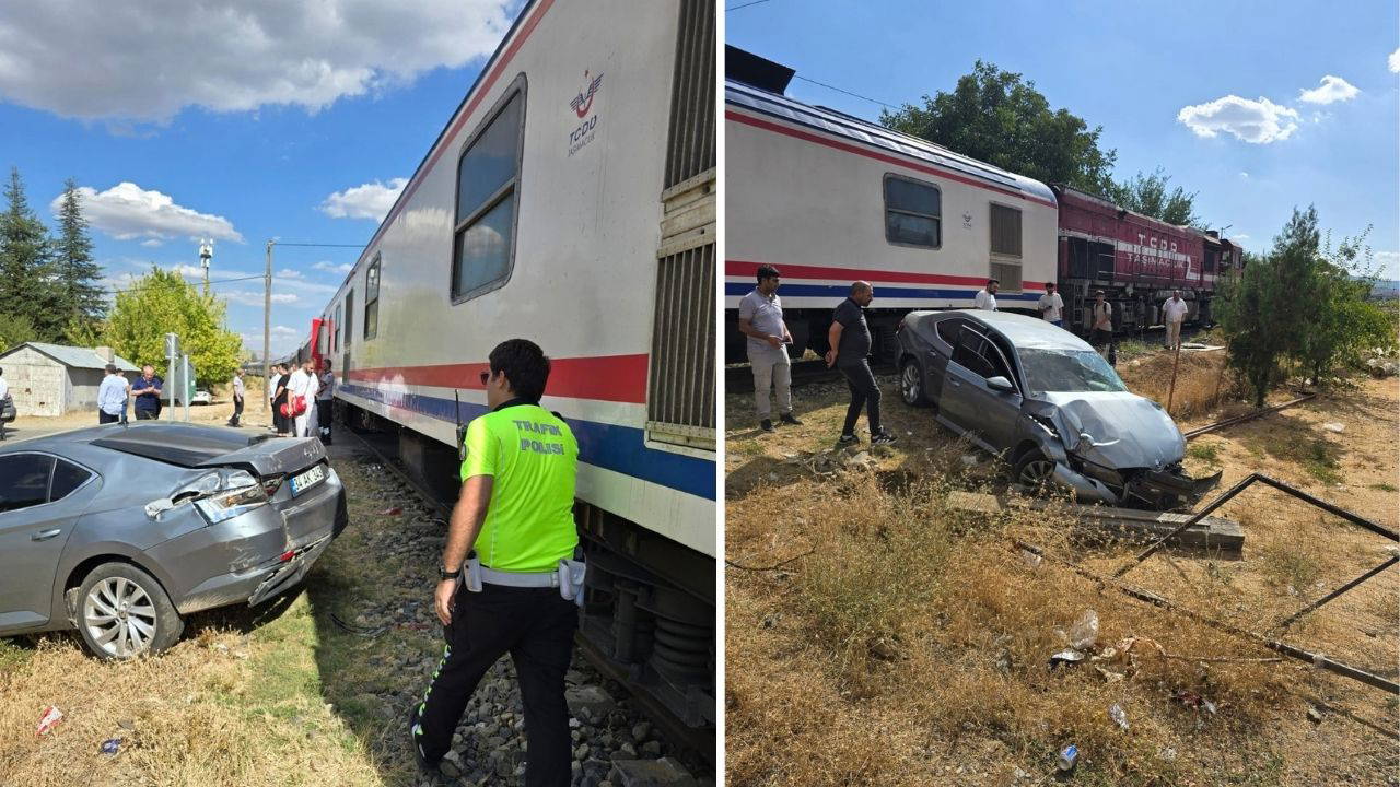 Bingöl'de yolcu treni otomobile çarptı, 1 yaralı