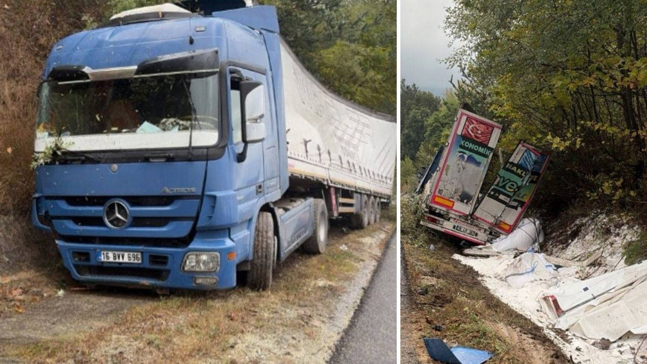 Bursa-Ankara kara yolunda yağış nedeniyle kaza meydana geldi