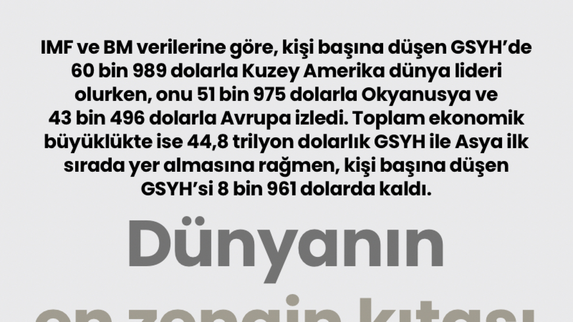Dünyanın en zengin kıtası belirleniyor