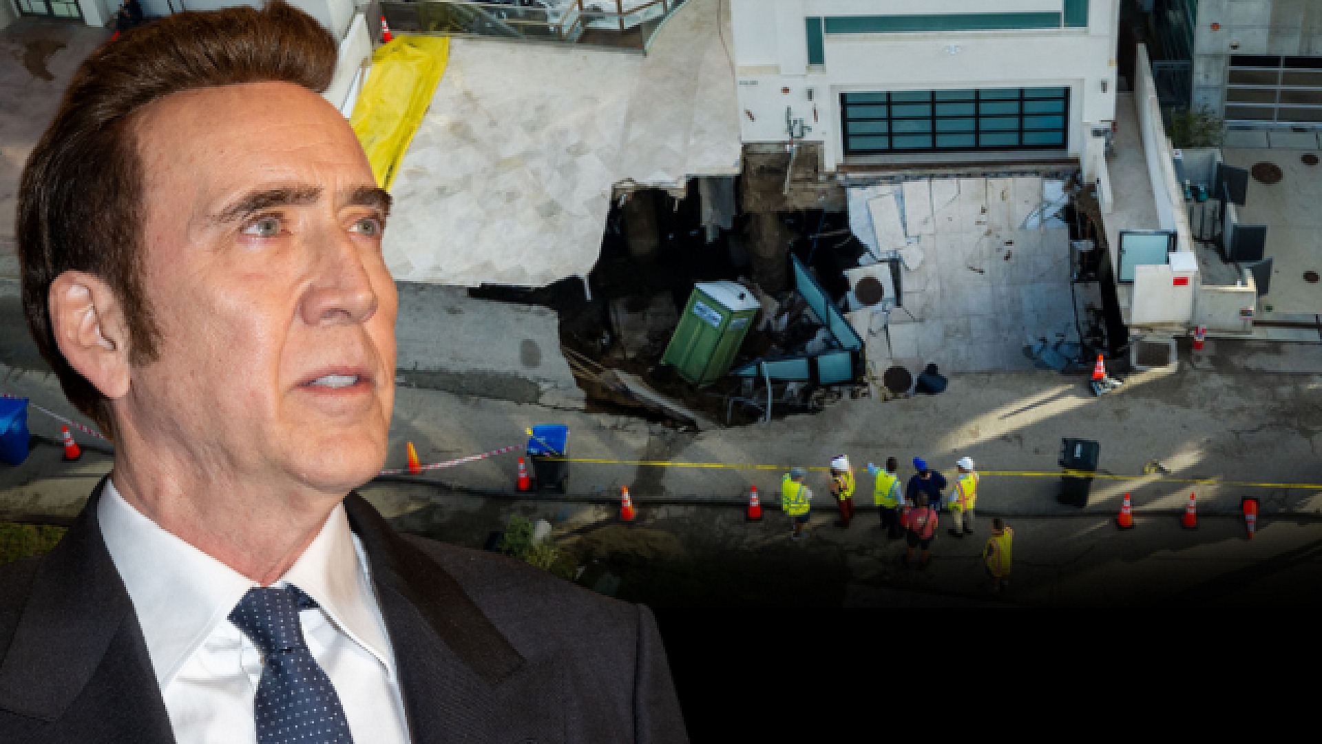 Nicolas Cage'in Malibu'daki evinin girişi çöktü
