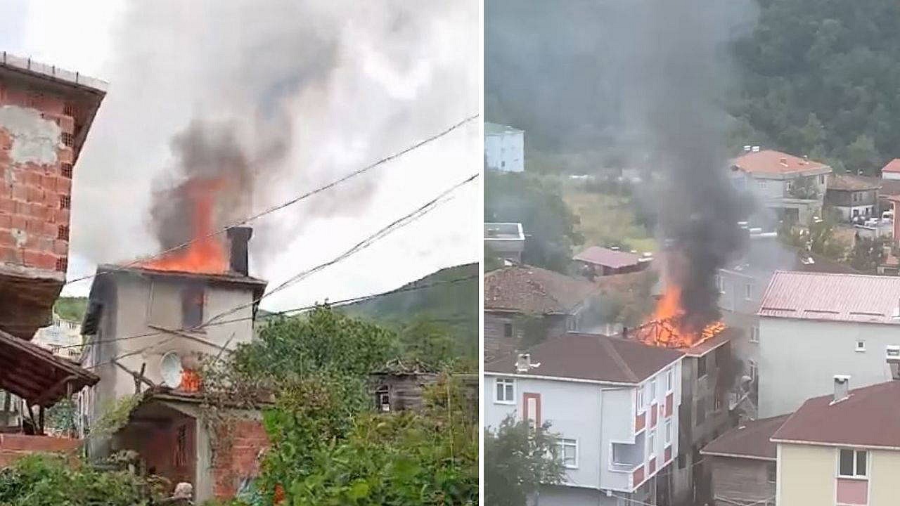 Kastamonu'da çıkan yangında ev ve fındık hasadı zarar gördü