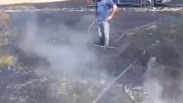 Kayseri'de anız yangını 100 dönümlük alanı etkiledi