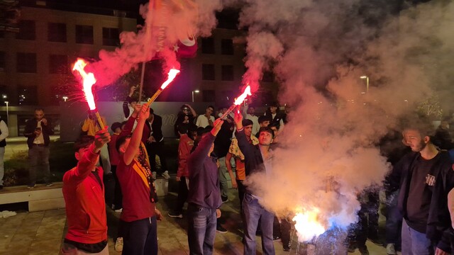 Adıyaman'da Galatasaray taraftarları derbi coşkusunu yaşadı