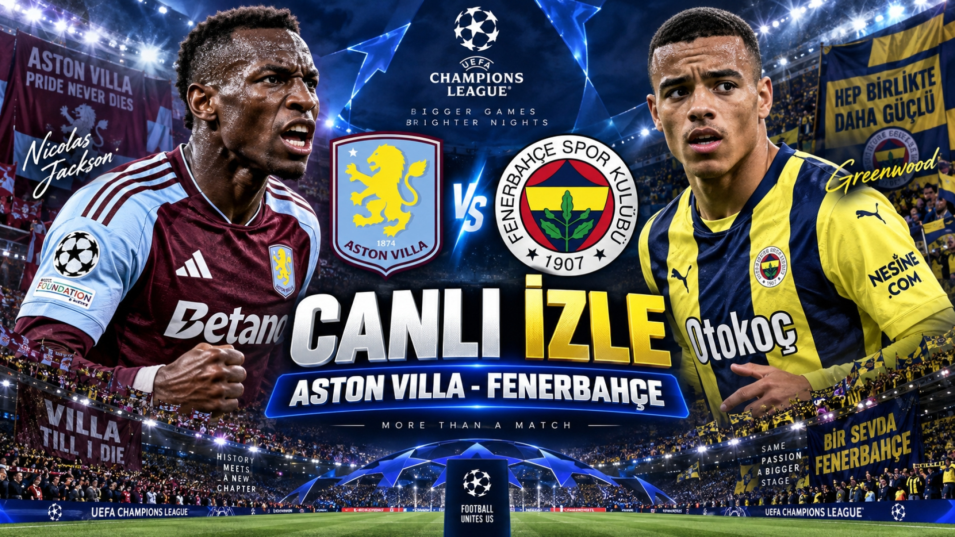 Aston Villa Fenerbahçe maçı 14 Ekim'de TRT 1'de yayınlanacak