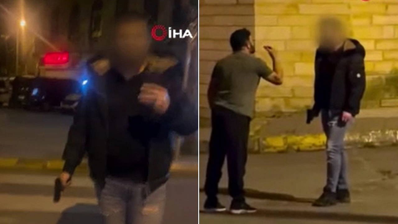 Beylikdüzü'nde silahlı tehdit anları kaydedildi