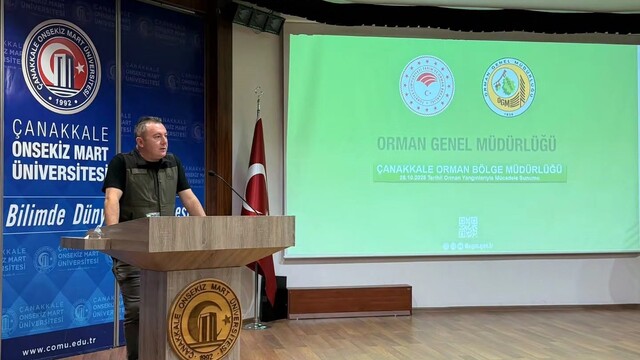 Çanakkale'de üniversite öğrencilerine yangın eğitimi