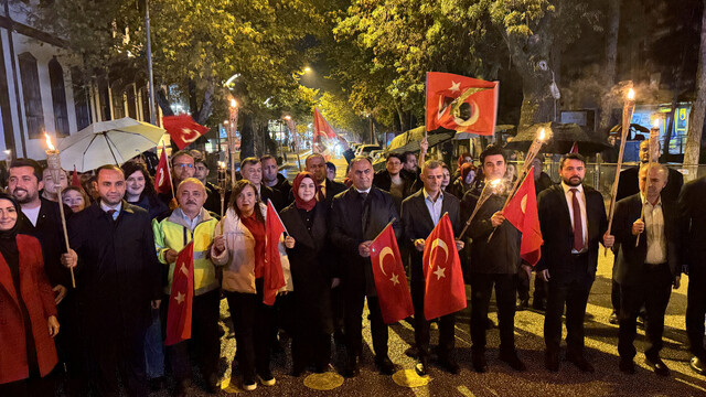 Çankırı'da Cumhuriyet Bayramı'nda fener alayı yapıldı