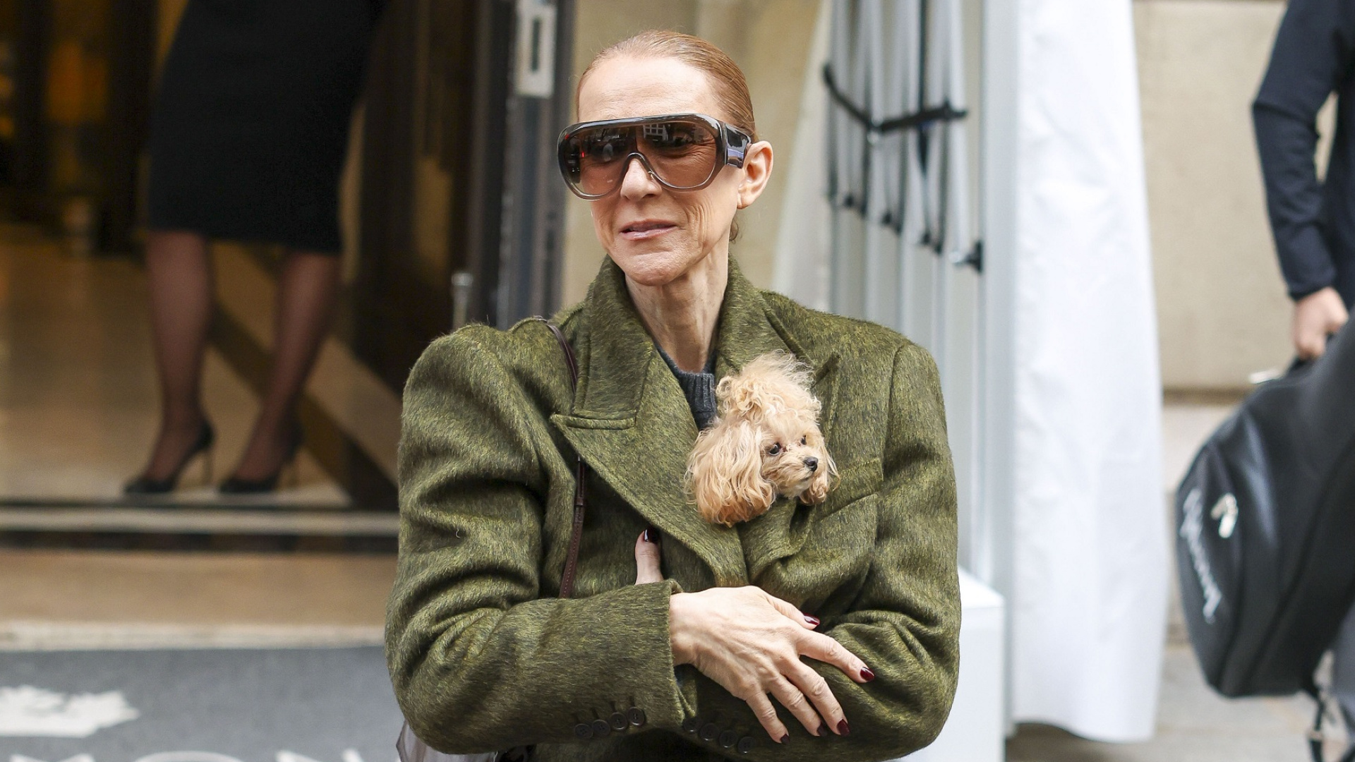 Celine Dion, Paris konserinin ardından köpeğiyle görüldü