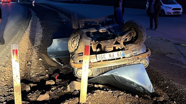 Çorum'da otomobil takla attı, sürücü yara almadan kurtuldu