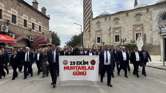 Edirne'de 19 Ekim Muhtarlar Günü törenle kutlandı