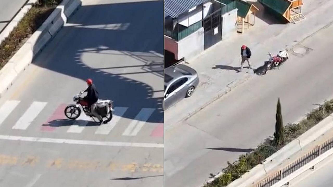 Ehliyeti geçersiz çalıntı motosikletle kaçtı
