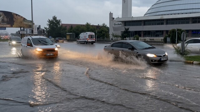 Erzincan'da yağmur sonrası şimşekler geceyi aydınlattı