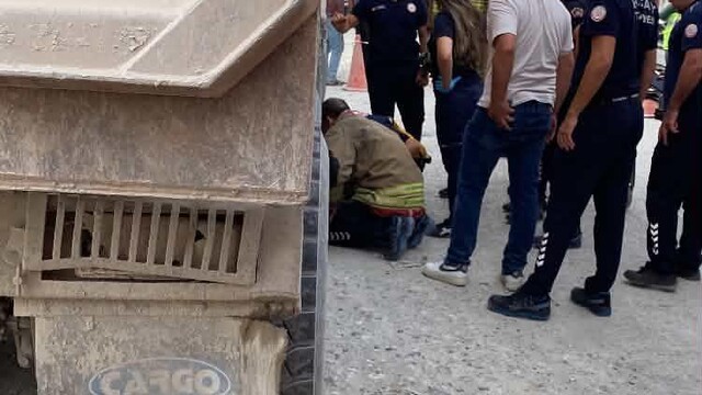 Hatay'da hafriyat kamyonunun altında motosiklet sürücüsü öldü