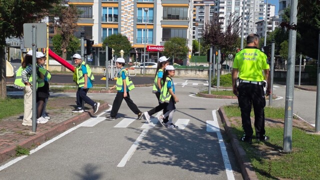 İlkadım'da çocuklar trafik eğitimine katılıyor