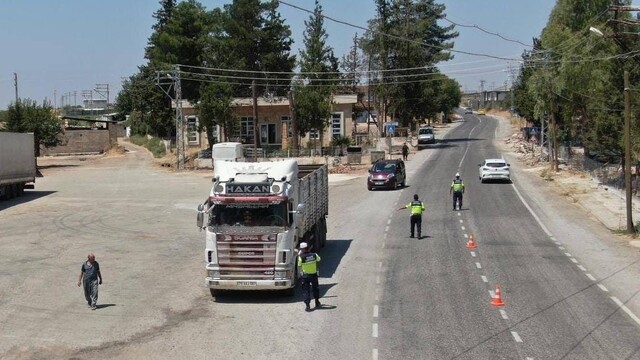 Kilis'te dronla trafik denetimi yapıldı
