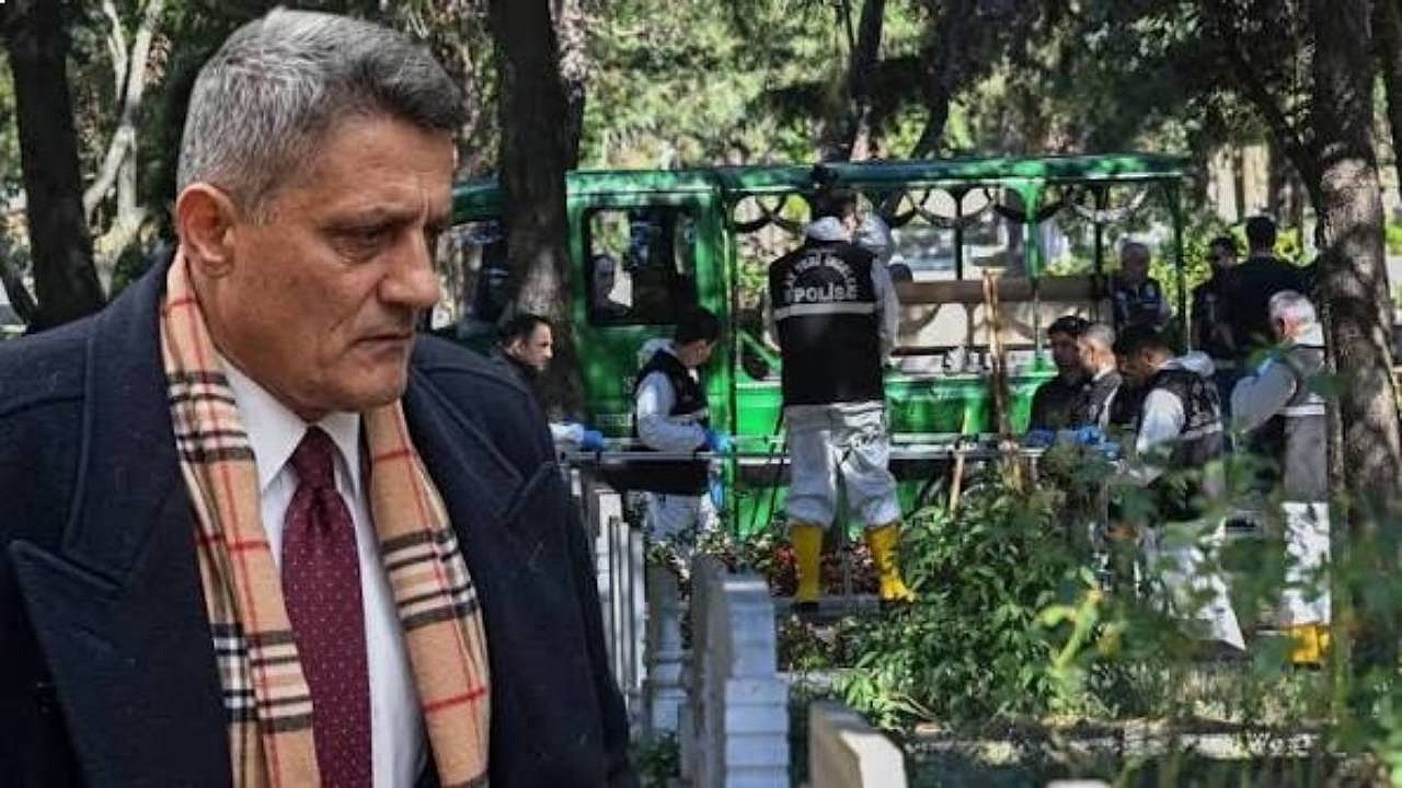 Kozinoğlu'nun mezarından alınan örnekler kabrine konuluyor