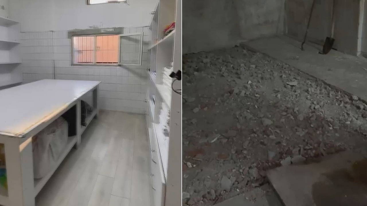 Maltepe'de çöken binanın alt katındaki atölyenin görüntüleri