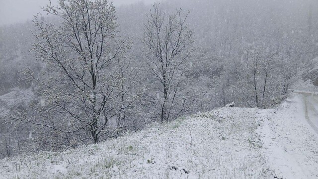 Manisa'nın yüksek kesimlerine kar yağışı etkili oldu