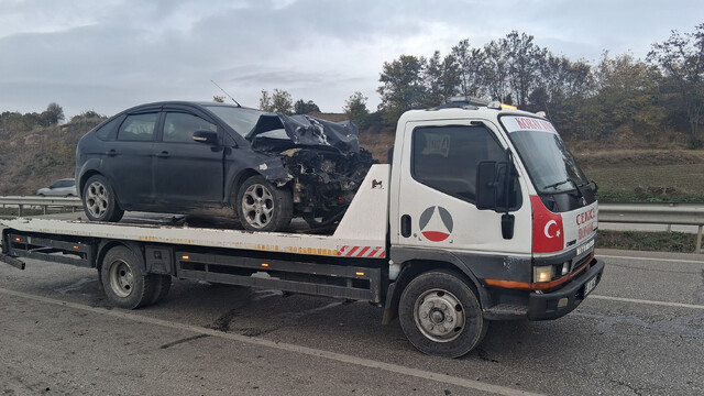 Samsun'da tırla çarpışan otomobilde bir kişi yaralandı