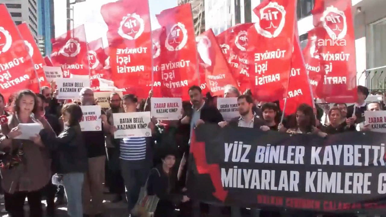 TİP, TMSF önünde fon krizini protesto etti