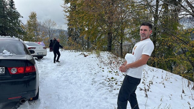 Yedigöller Milli Parkı yolu kar yağışından sonra açıldı