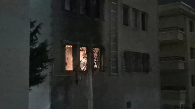 Çankaya'da doğalgaz patlaması sonrası yangın çıktı