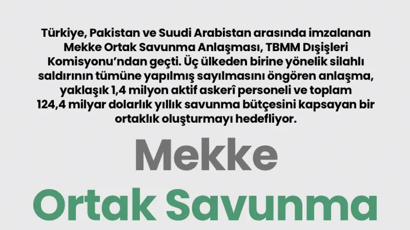 Mekke ortak savunma anlaşması TBMM'den geçti